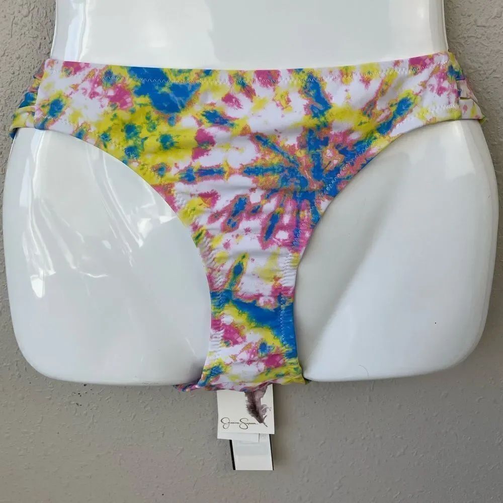 NWT Jessica Simpson Tie Dye Spritz Multi Bikini Bottoms Size M